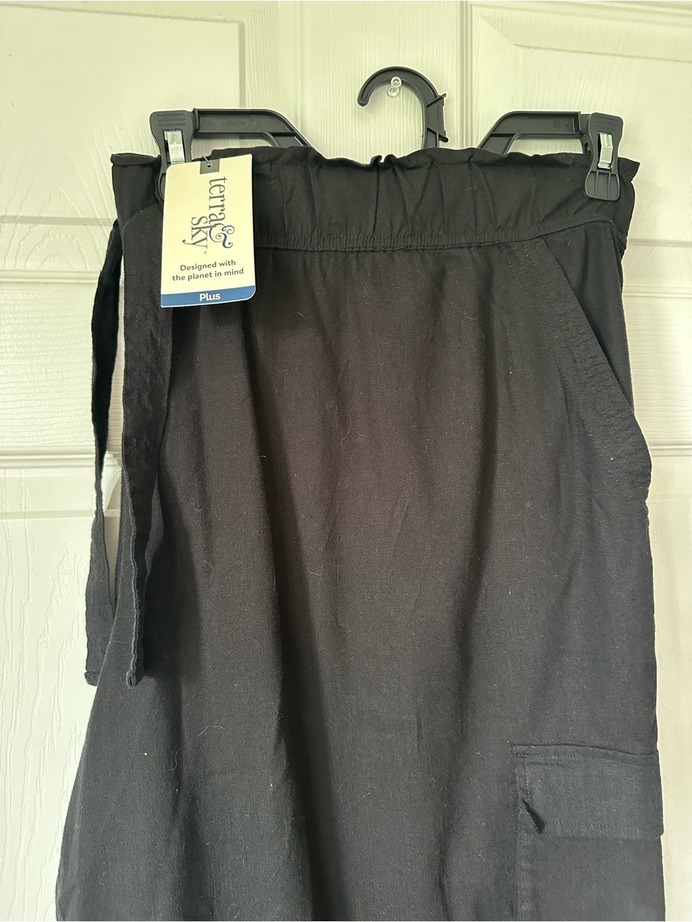 Terra Sky Plus Black Linen Pants 3X